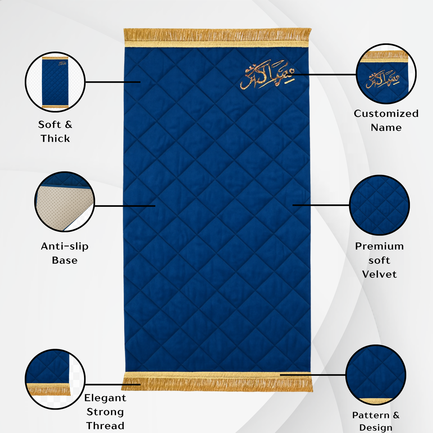 Premium Velvet Quilted Prayer Mat